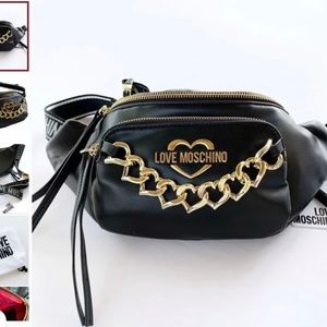 Black love moschino belt bag